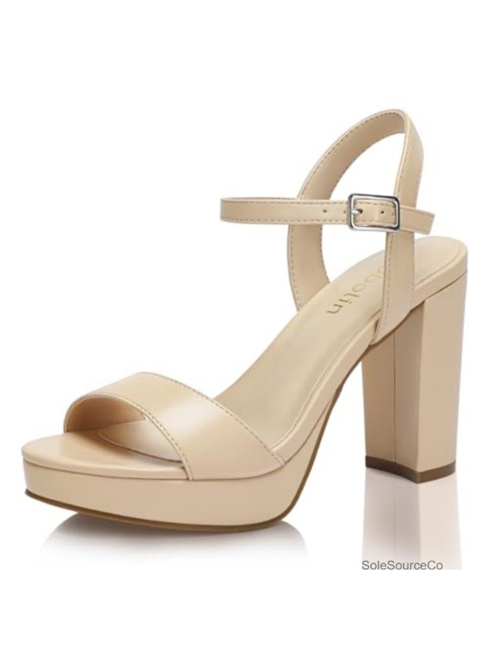 Wide Width Block Heel Platform Sandals Open Toe Ankle Strap Dress Shoes